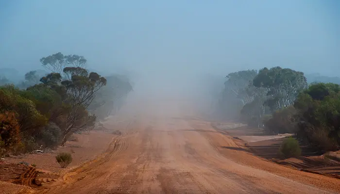 Dust Storm On Road
